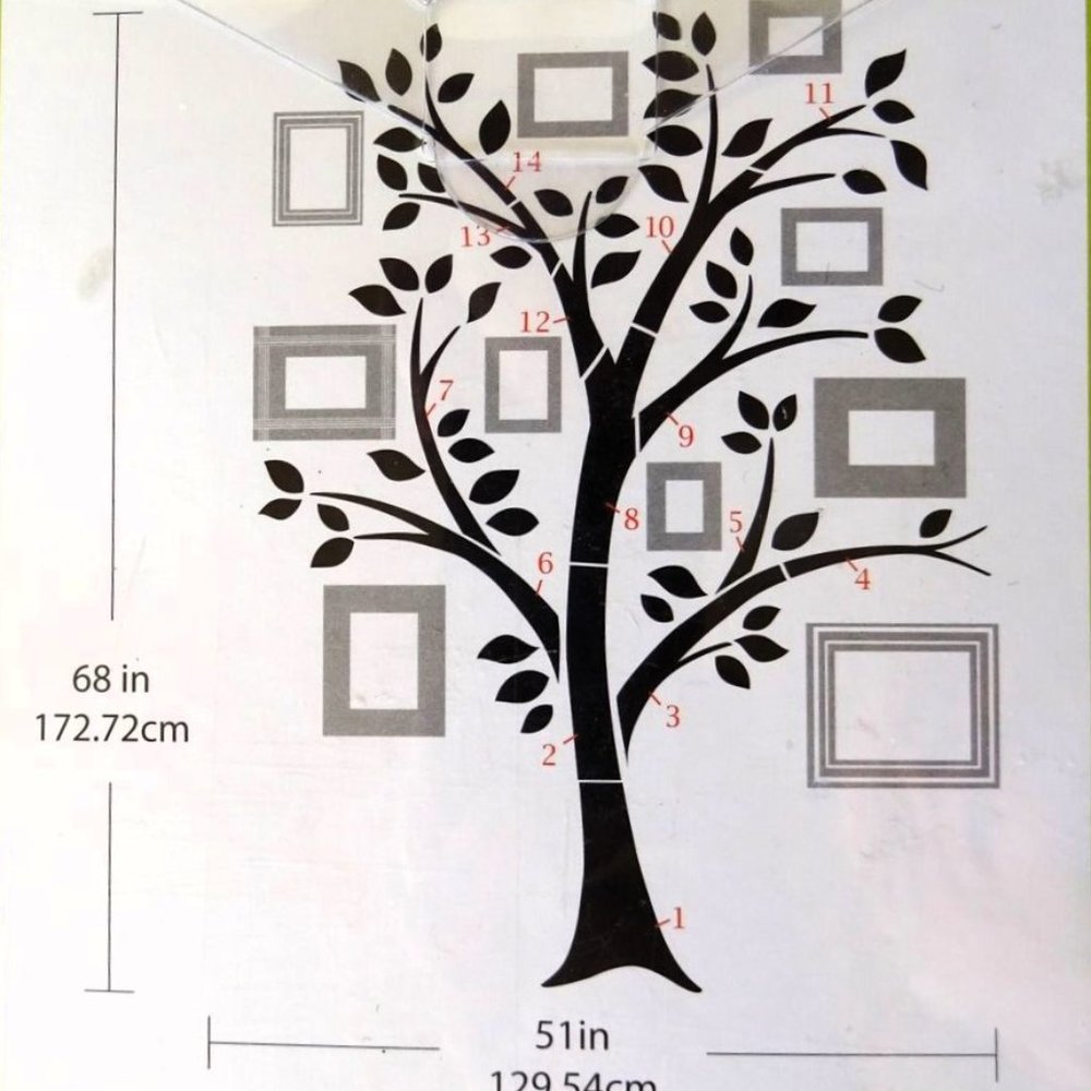Family Tree Super Wall Art Kit by Wall Pops! 68" x 51"  NIP.